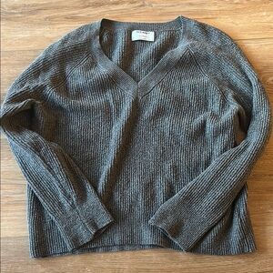 Gray V-Neck Sweater